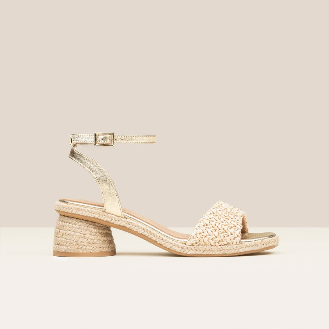 EVONY Raffia Gold espadrilles