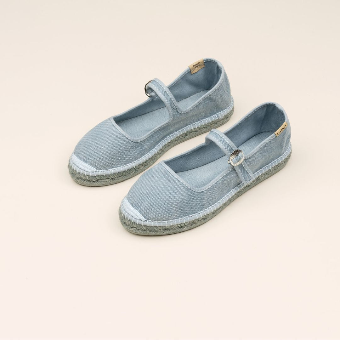 Tabita Blue Azure flat cotton espadrilles