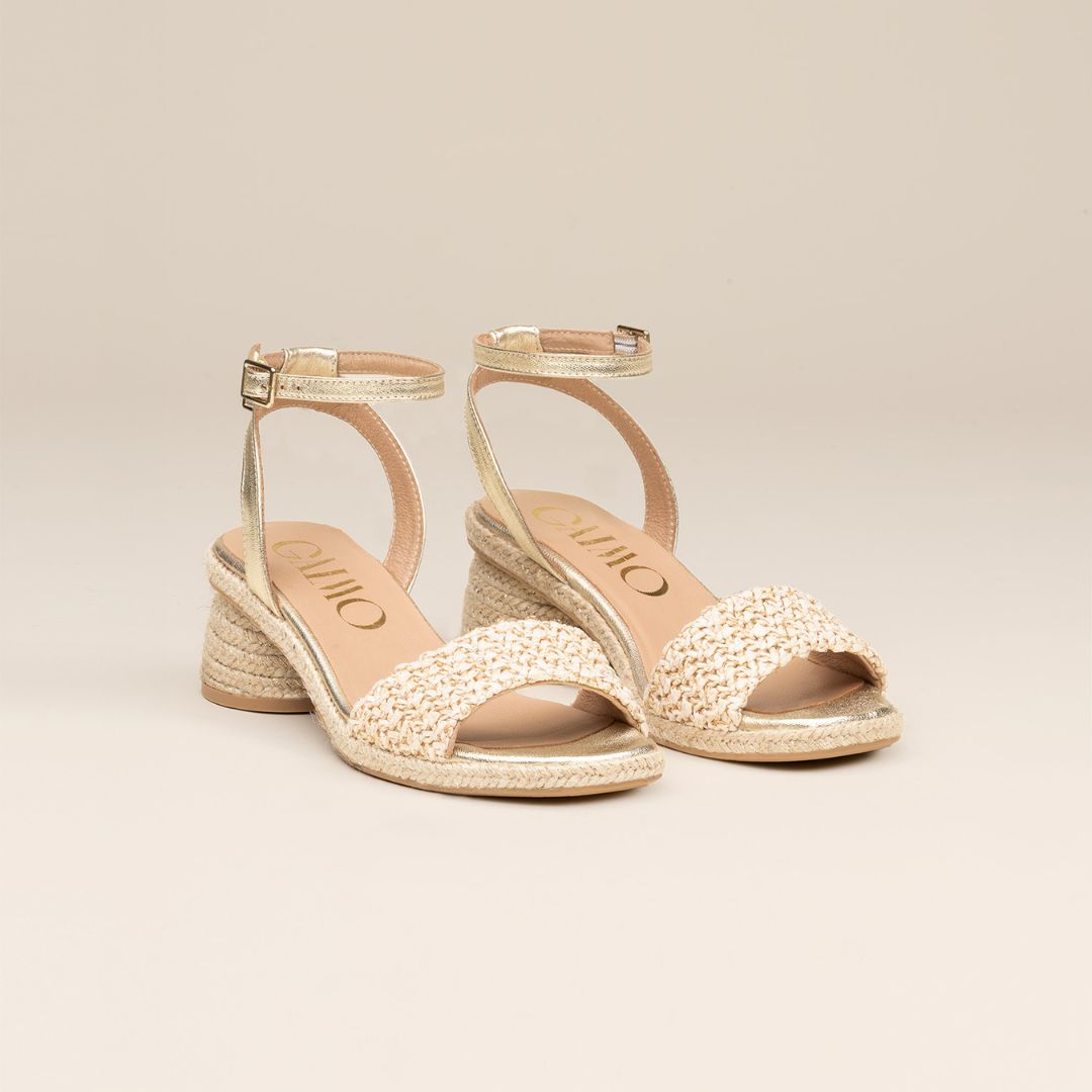 EVONY Raffia Gold espadrilles