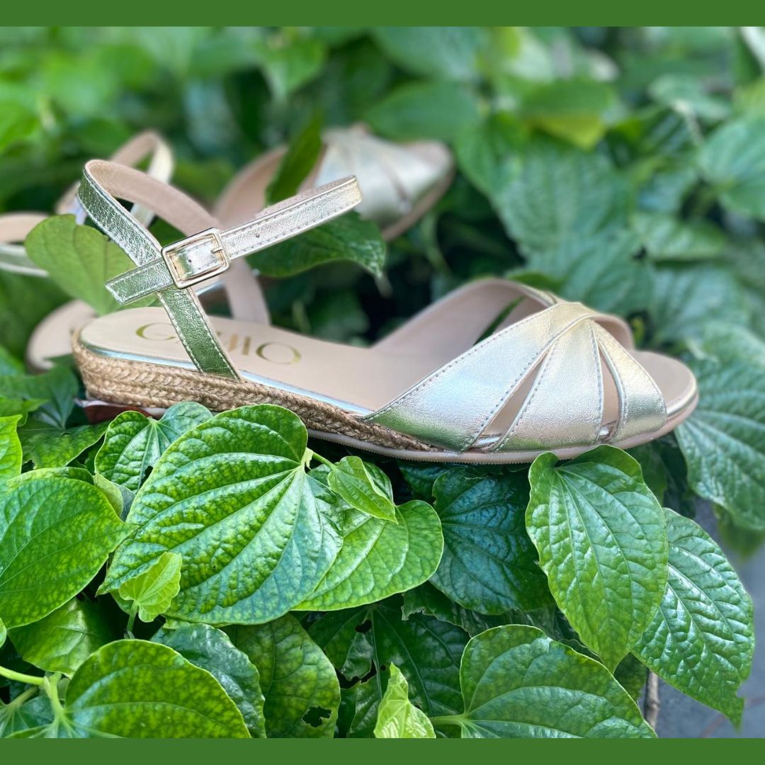 VANESSA Gold sandal espadrilles