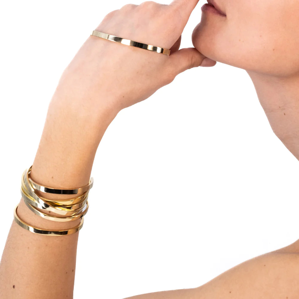 BANGLE UP - BANGLE thin cuff - Light Gold