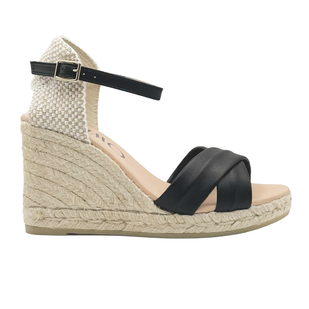 GARRY Black leather espadrilles