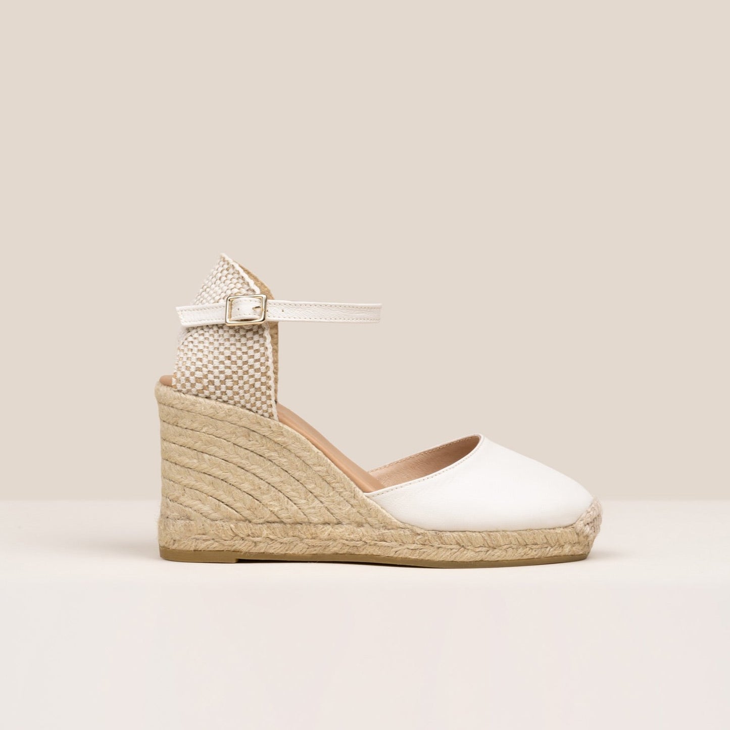 Global White closed toe espadrilles