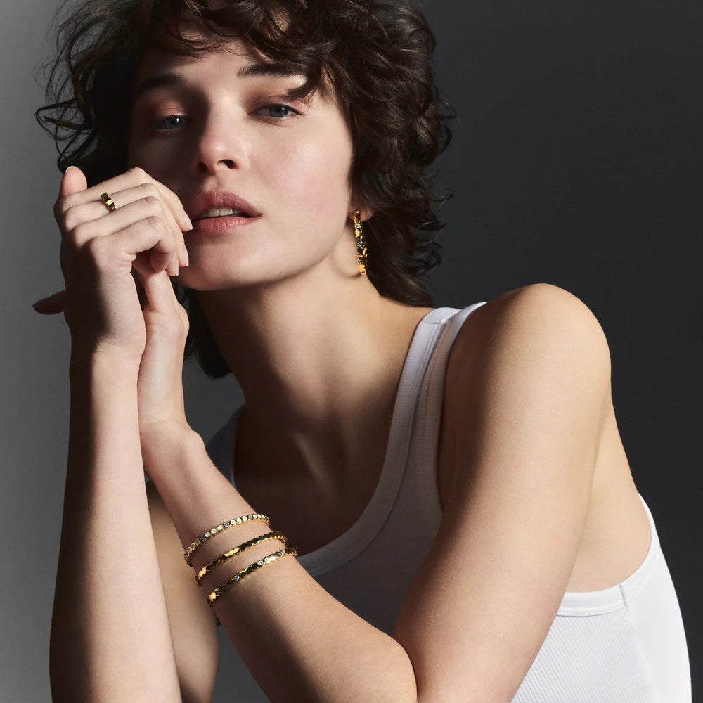 BANGLE UP - LUMI Sandy White and Zircons