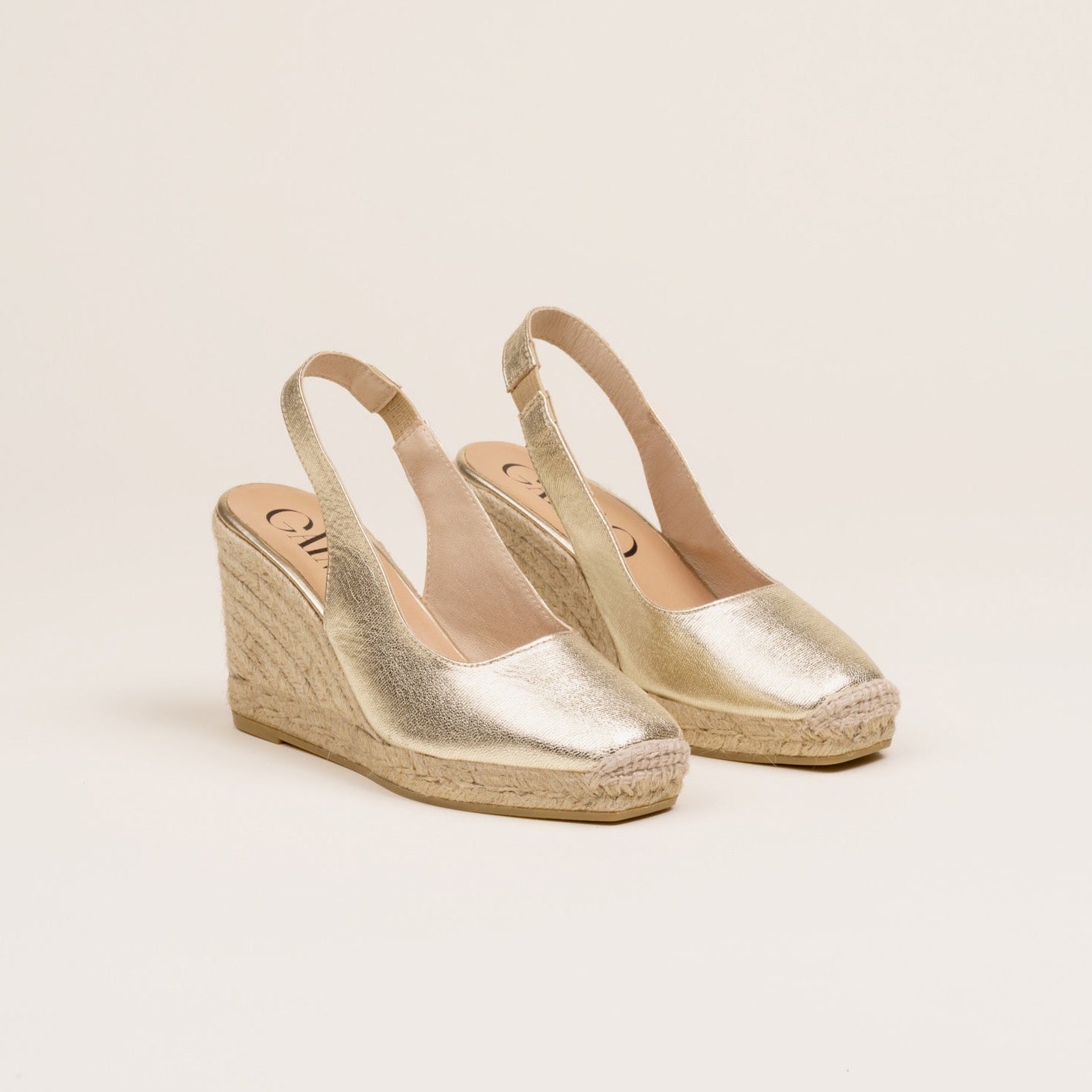 gold wedges handmade espadrilles in metallic leather and jute shoes espadrilles Singapore