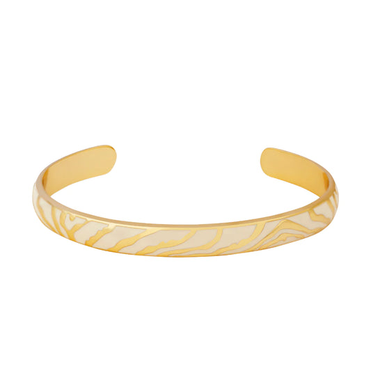 BANGLE UP - ZEBRA textured cuff - white
