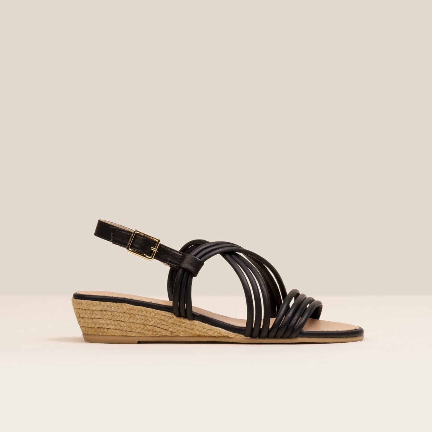 black straps sandals handmade espadrilles in jute and leather