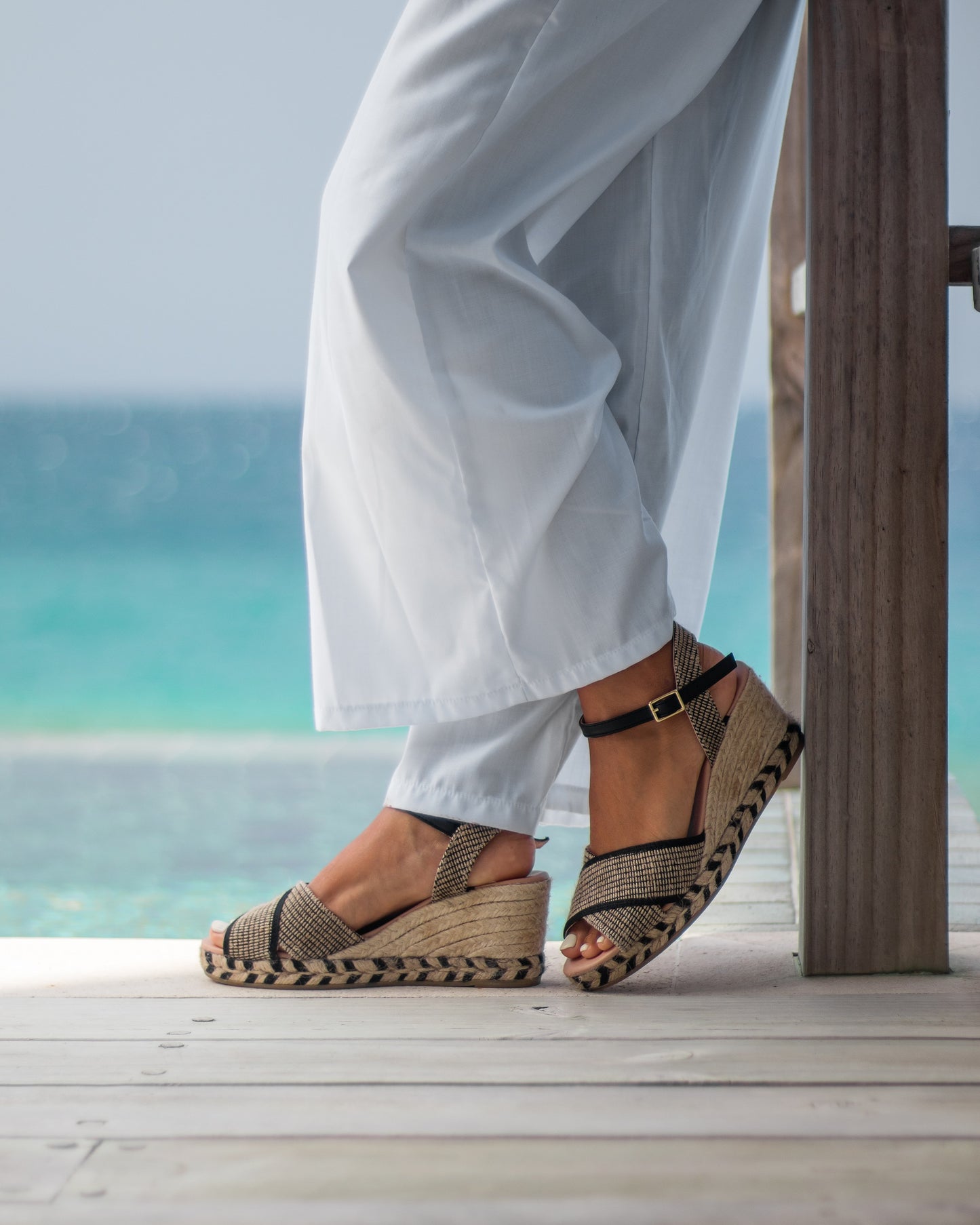 AROS Black wedges espadrilles - Badt and Co