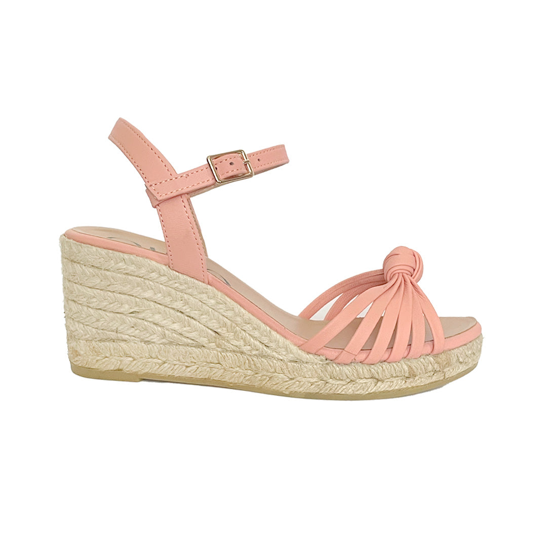 Pink salmon espadrilles wedges sandals  handcrafted comfortable shoes in leather