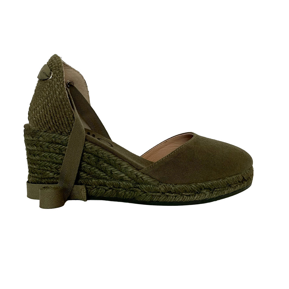 COLIN Green Colour Block wedges espadrilles