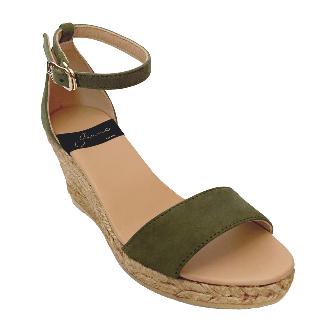 SEVILLA Olive Green wedges espadrilles - Badt and Co