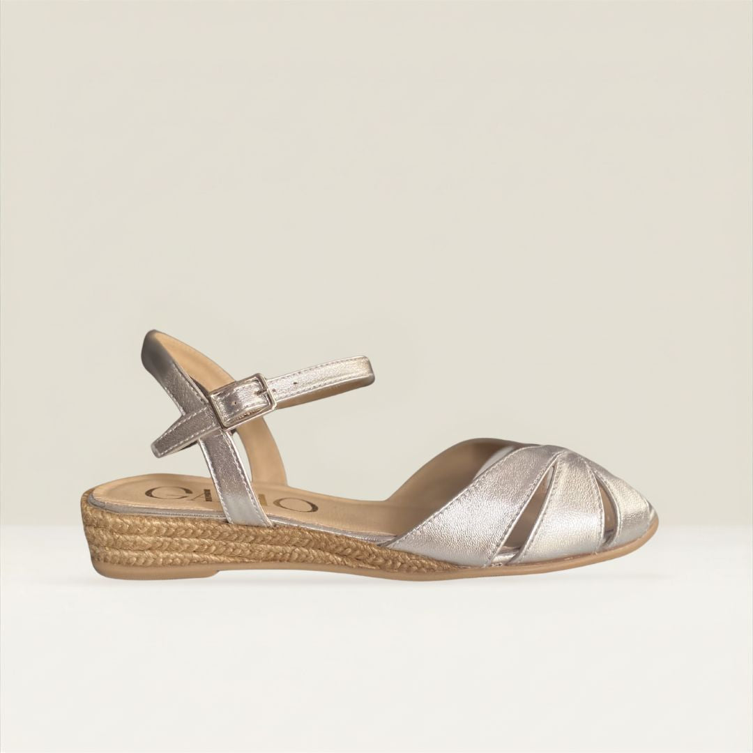 VANESSA Silver sandal espadrilles - Badt and Co