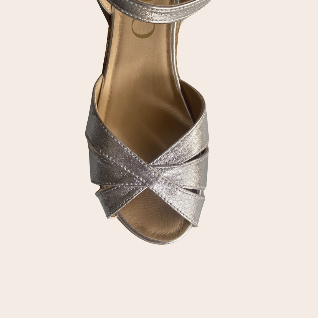 VANESSA Silver sandal espadrilles - Badt and Co