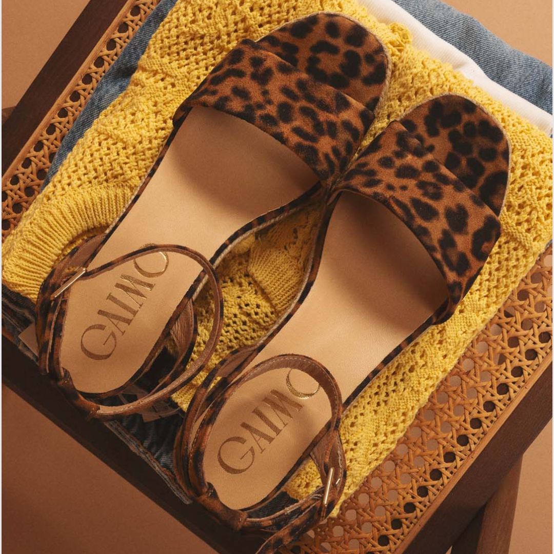 Evony Leopard mid-heel suede espadrilles