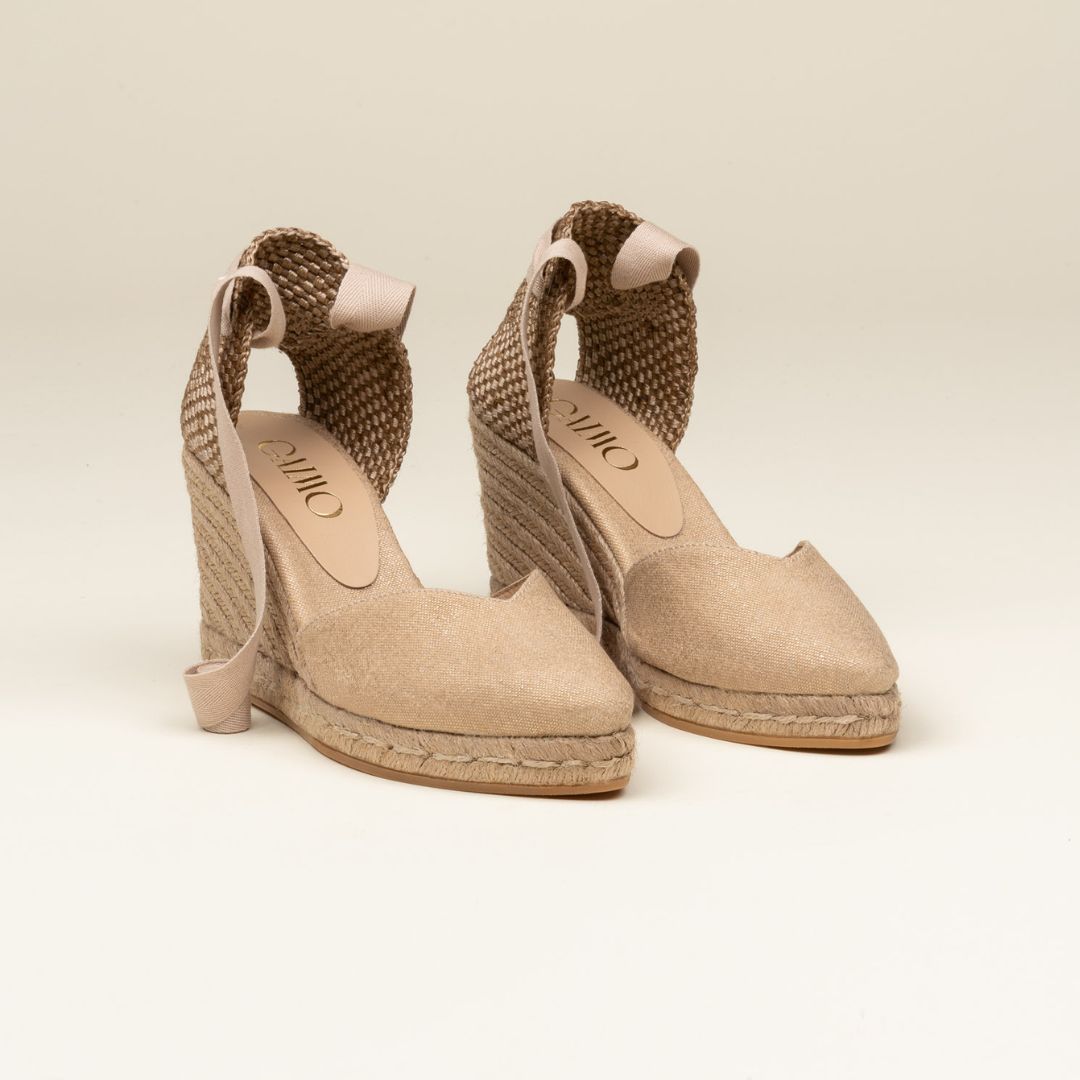NARA Gold Nude espadrilles - Badt and Co