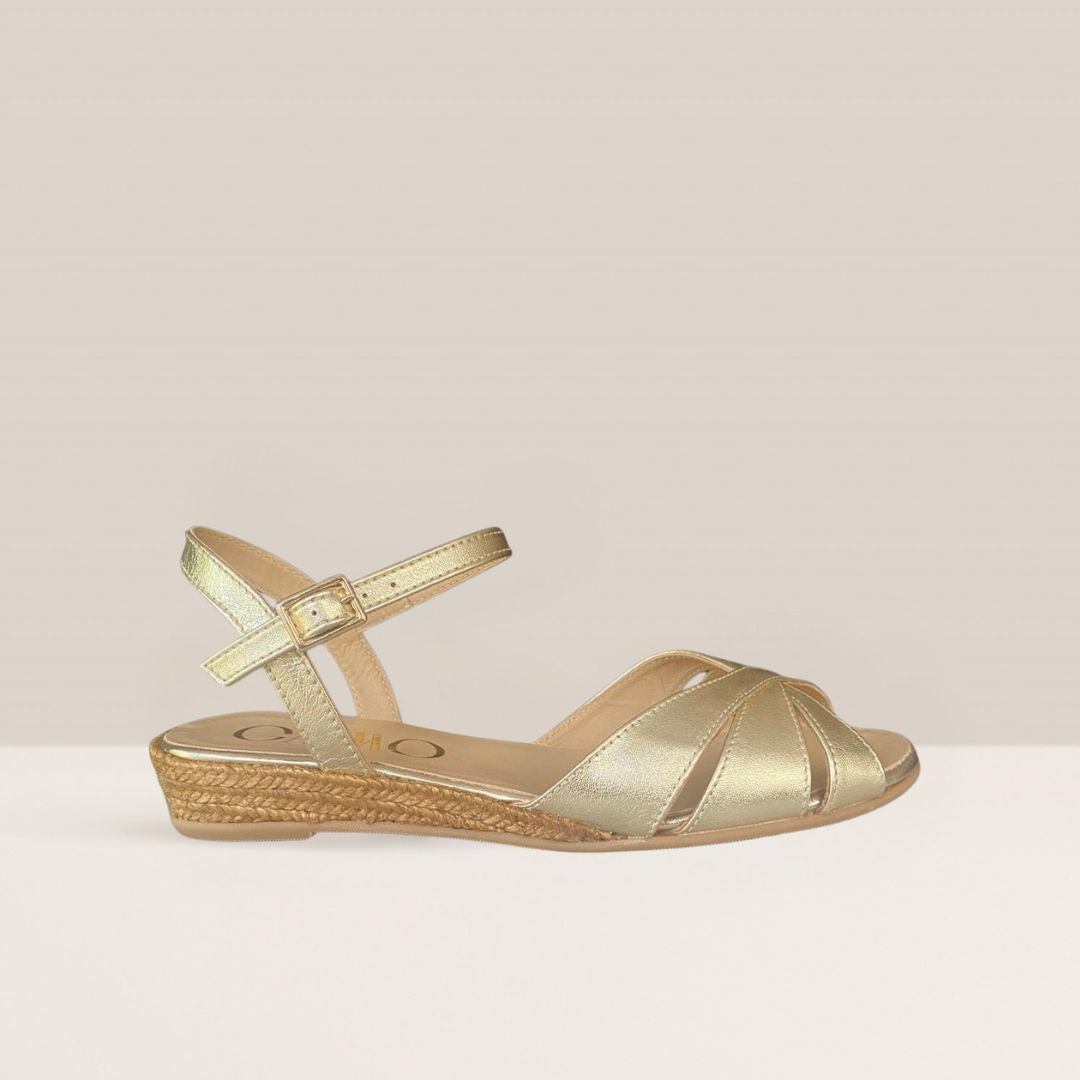 VANESSA Gold sandal espadrilles