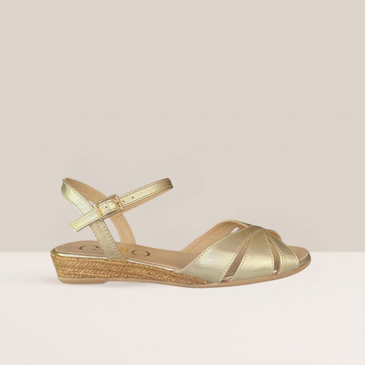 VANESSA Gold sandal espadrilles