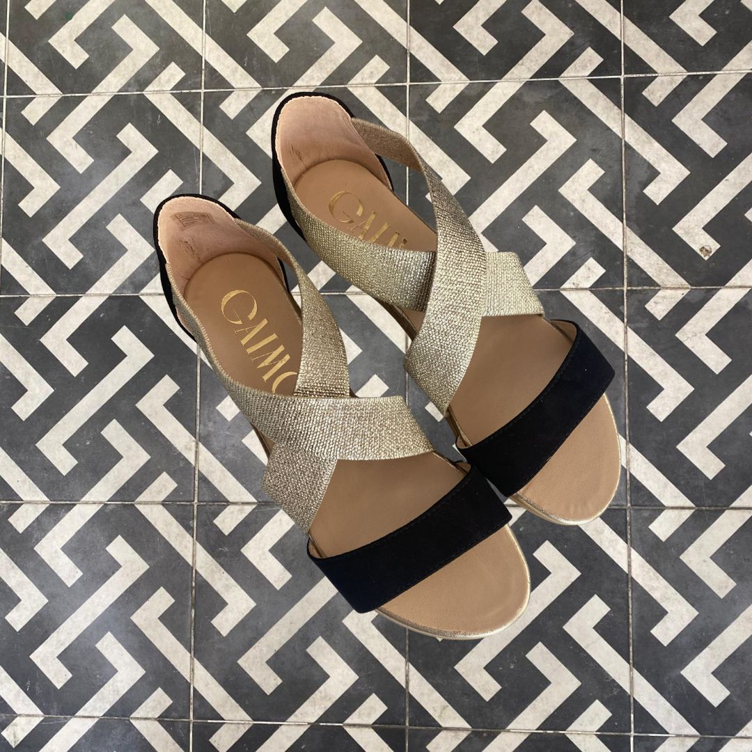 NOVER Black & Gold espadrilles