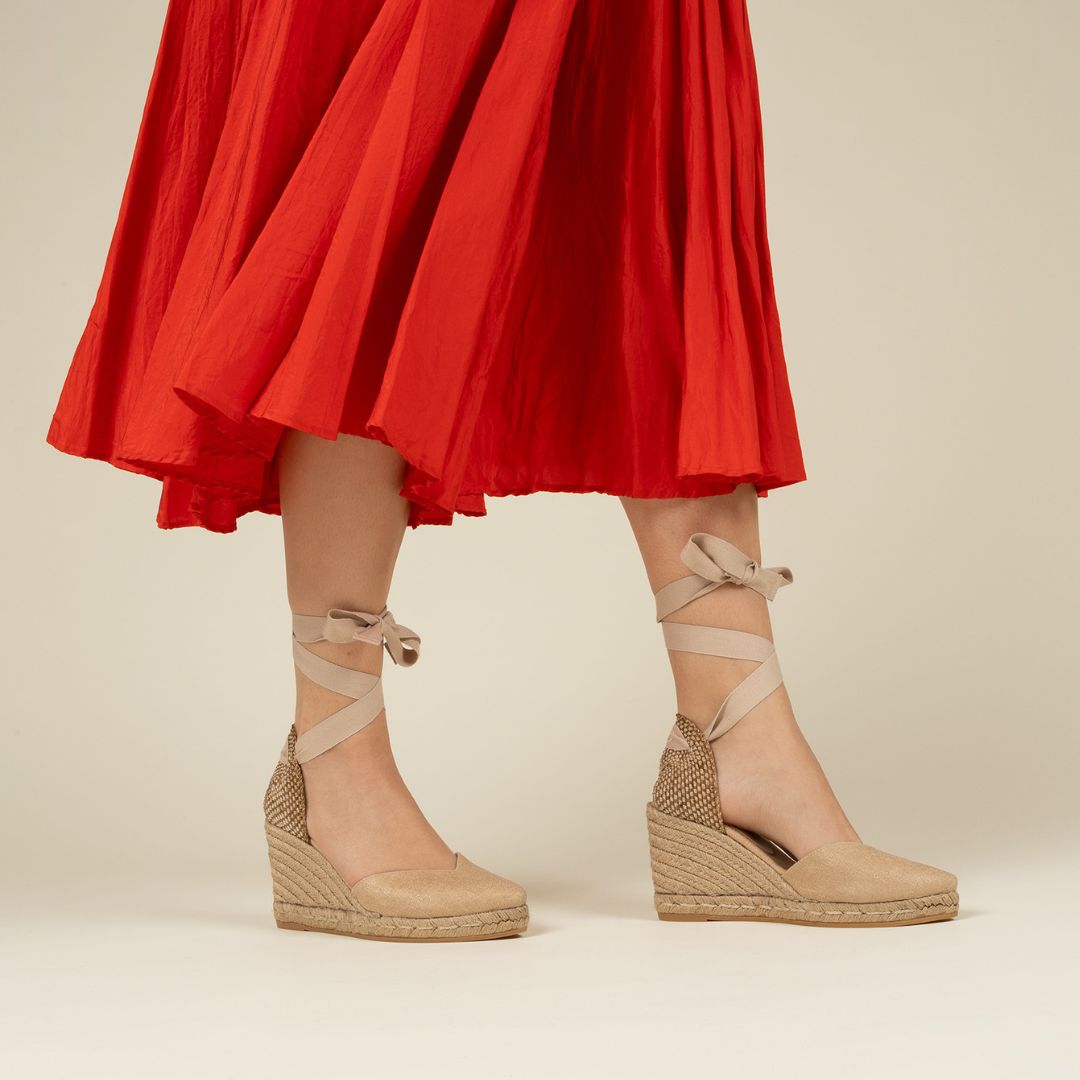 NARA Gold Nude espadrilles - Badt and Co