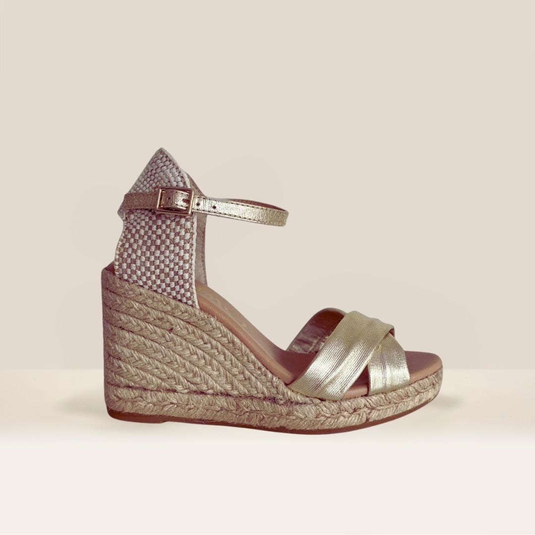 GARRY Gold leather espadrilles