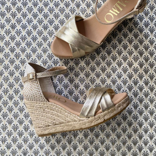 GARRY Gold leather espadrilles