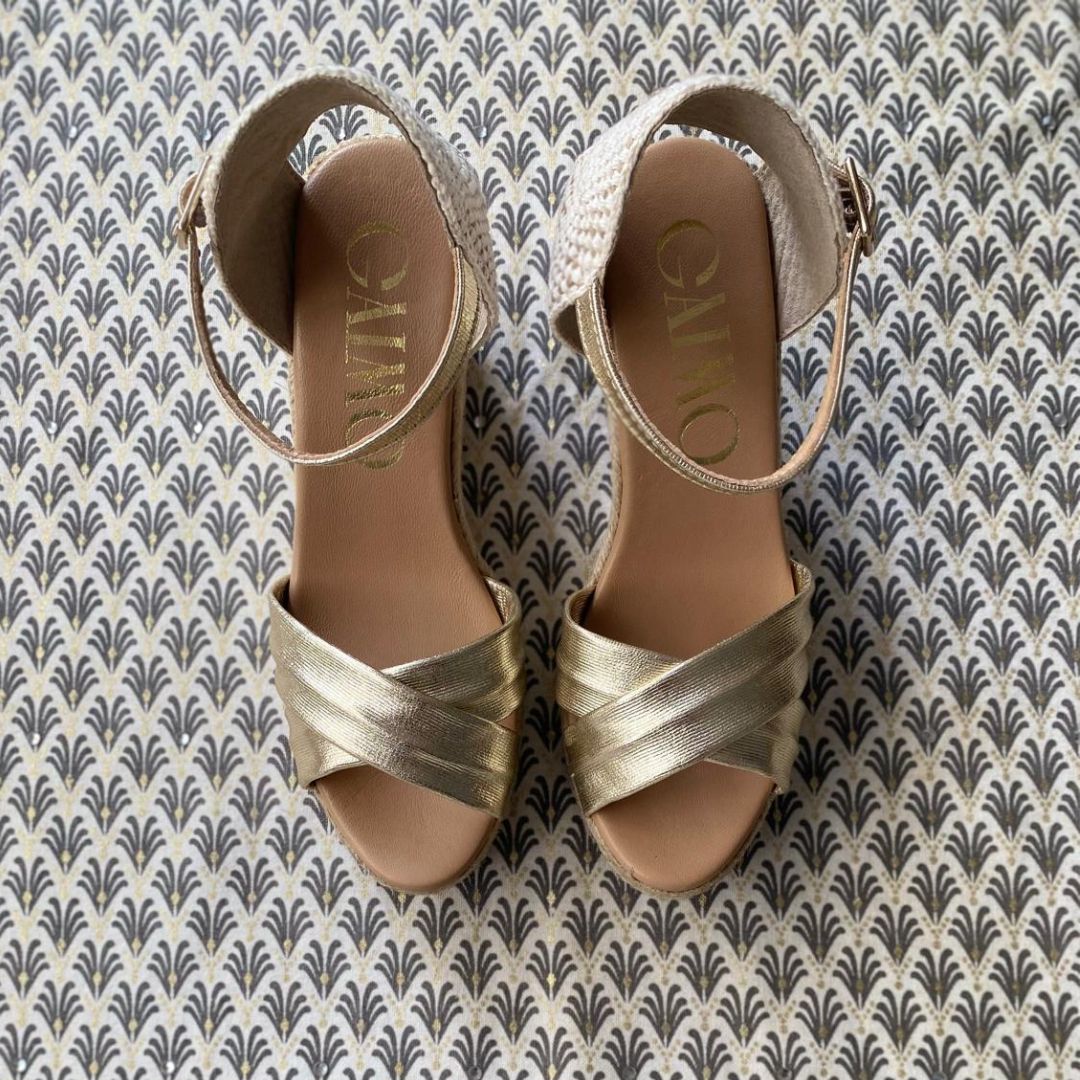 GARRY Gold leather espadrilles