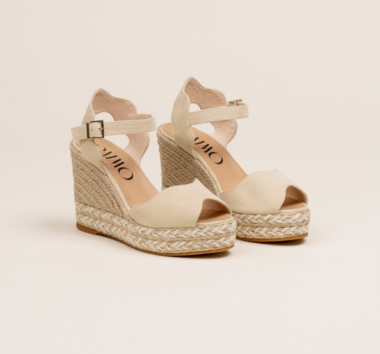 BOBY Cream wedges espadrilles