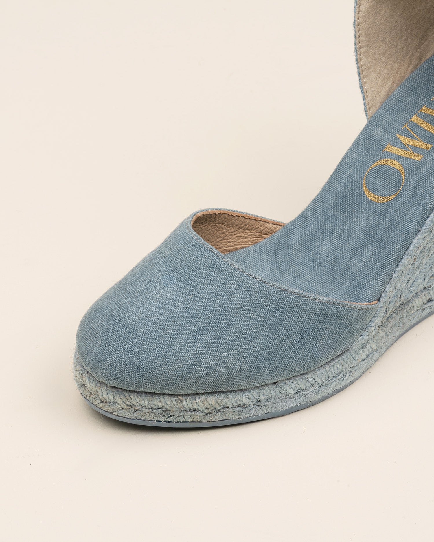 Colin colour-block wedge espadrilles with ribbon ankle ties – handcrafted cotton espadrilles by Gaimo