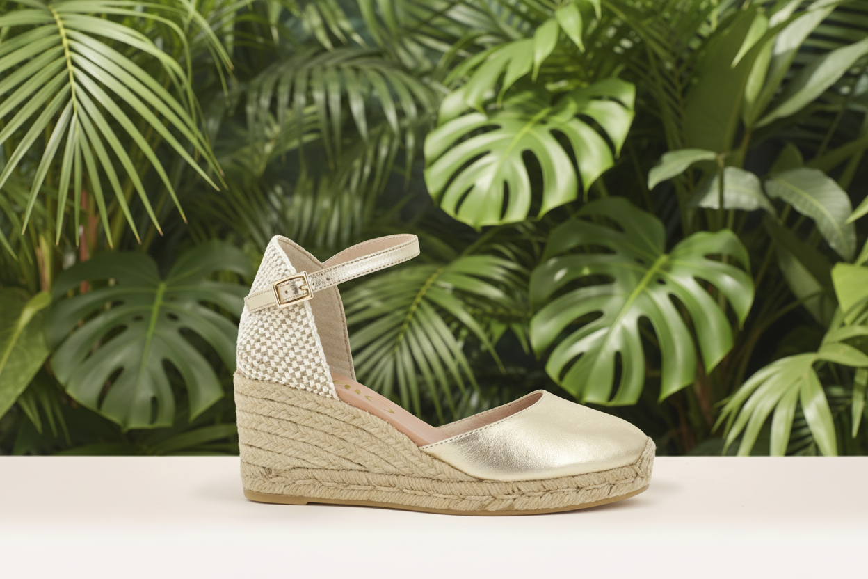 GLOBAL5 Gold espadrilles - Badt and Co