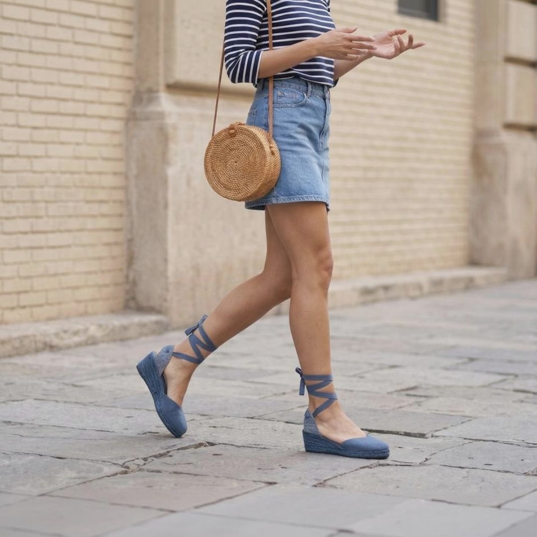 LINA Denim blue espadrilles - Badt and Co