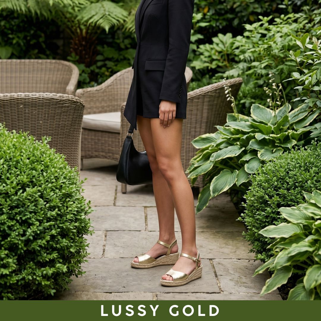 LUSSY Gold espadrilles - Badt and Co