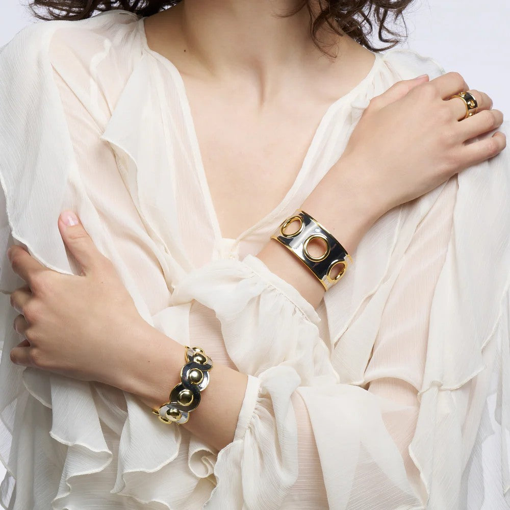 BANGLE UP - MOON Light Gold & Rhodium Bangle