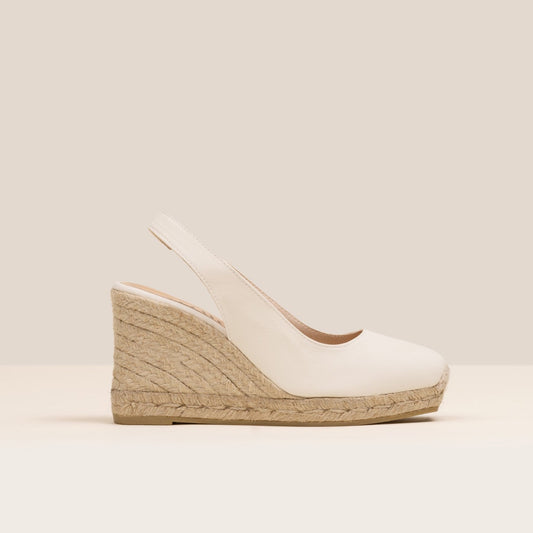 white wedges handmade espadrilles in metallic leather and jute shoes espadrilles Singapore