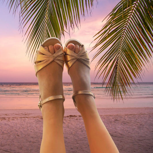 VANESSA Rose Gold sandal espadrilles