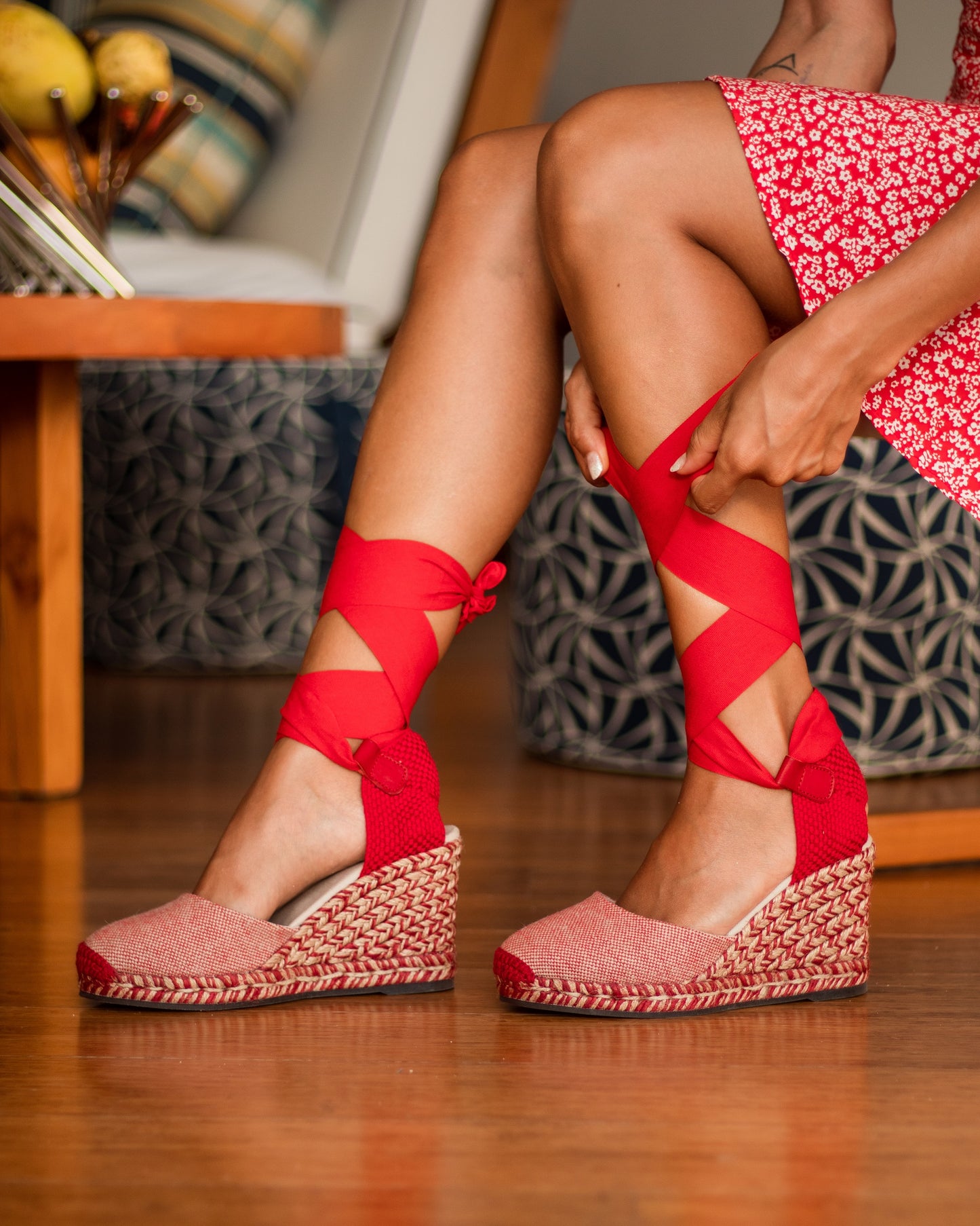 AZAFRAN Red | TIERRA Collection | espadrilles wedges - Badt and Co