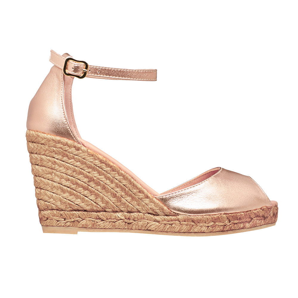 CADAQUES Rose Gold espadrilles - Badt and Co - singapore