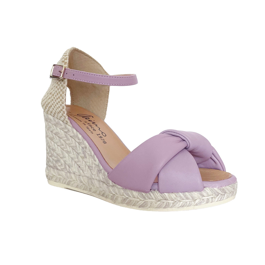 elegant wedges in luxurious calf leather in lilac