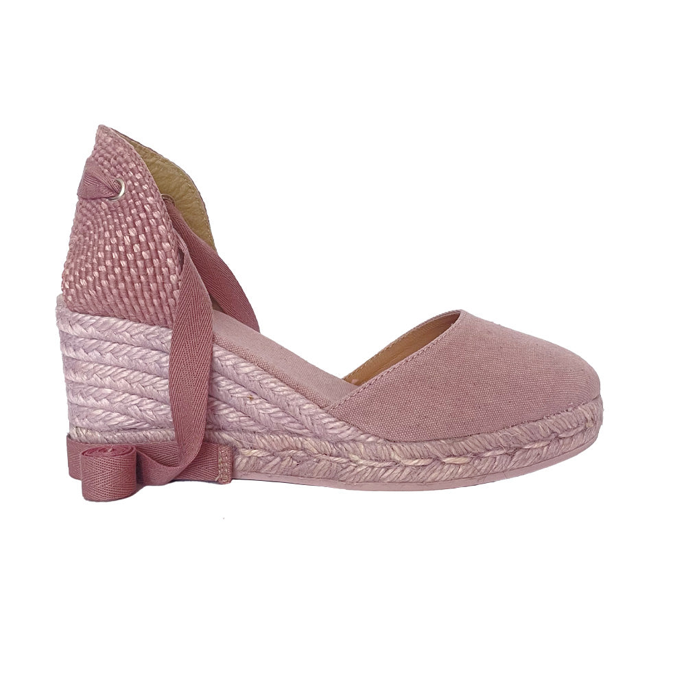 COLIN Dusty Pink Colour Block wedges espadrilles - Badt and Co