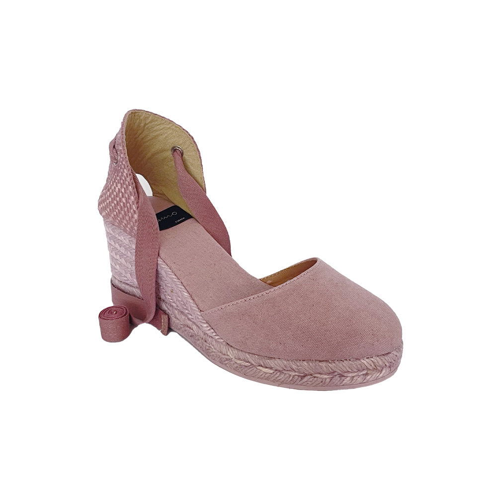 COLIN Dusty Pink Colour Block wedges espadrilles - Badt and Co