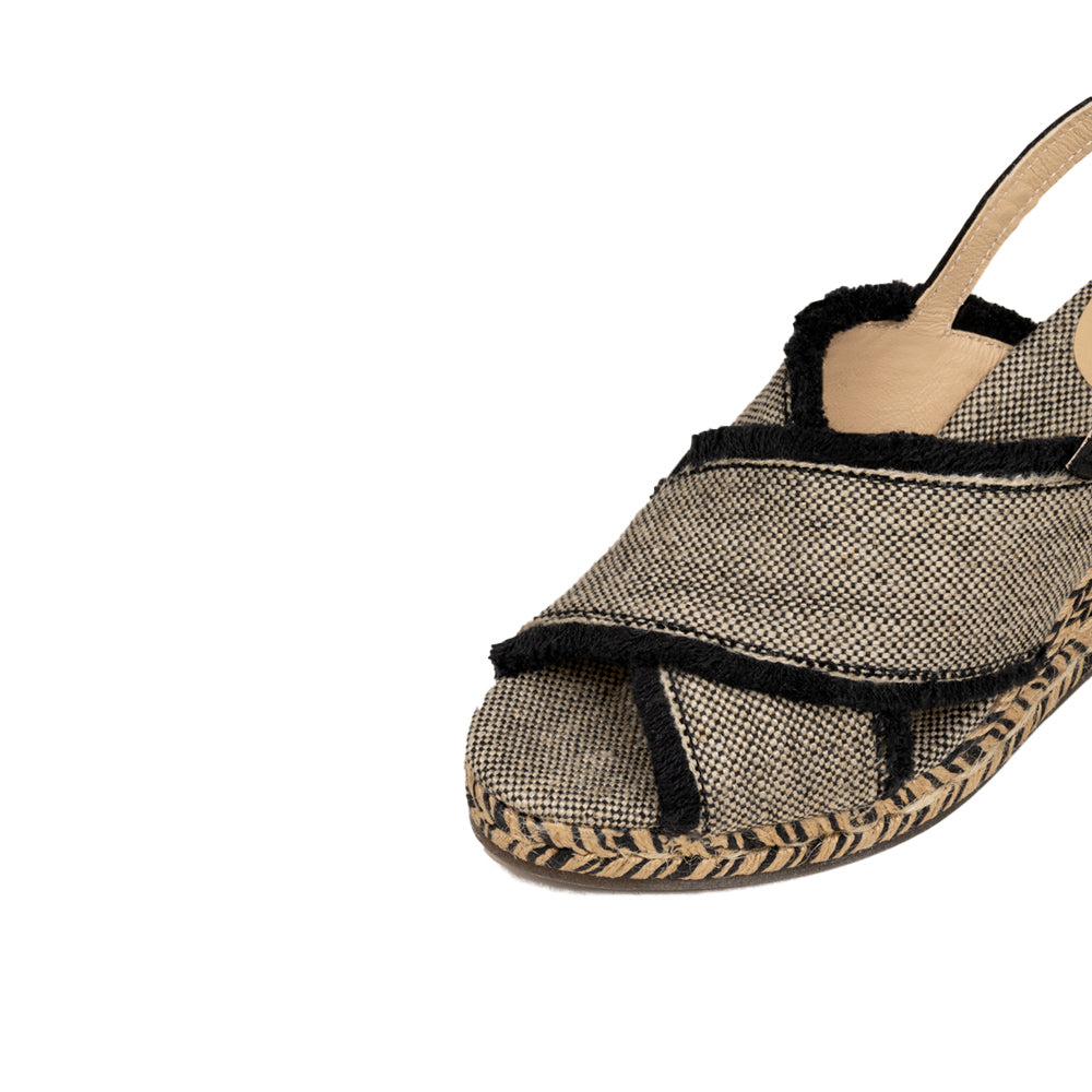ROSEMARY Black | TIERRA Collection | espadrilles wedges - Badt and Co