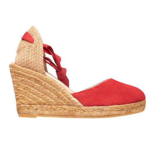 OBI Suede Red espadrilles wedges - Badt and Co