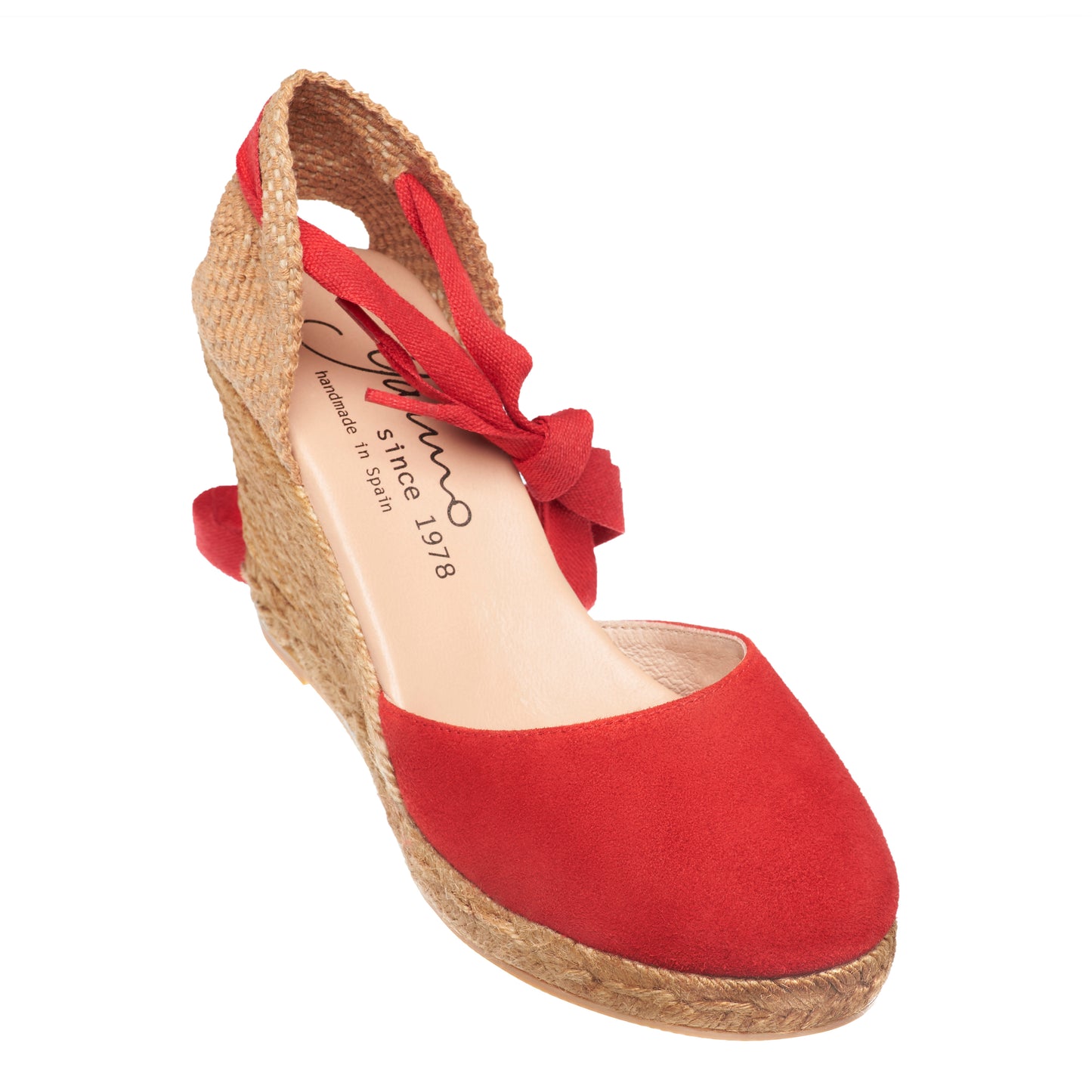 OBI Suede Red espadrilles wedges - Badt and Co